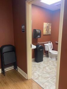 Barbershop restroom
